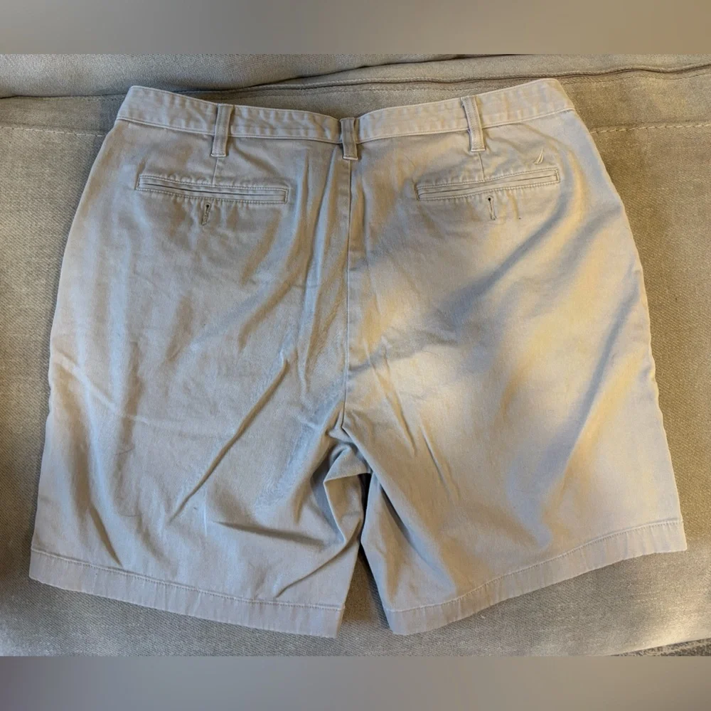 Nautica Men's Flat Front Shorts - Light Tan - Picture 5 of 5
